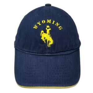 Jacobson Hat Baseball Cap Blue Yellow OS Wyoming Bucking Bronco Cody Adjustable